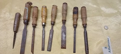 OUTIL ANCIEN, LOT DE CISEAUX A BOIS peugeot freres ébéniste,charpentier - Photo 1/4