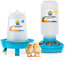 1L Chick Feeder, 1.5L Chicken Waterer - No Leakage Chick Feeder and Waterer Kit,