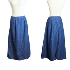 Maxi Cottagecore Prairie Dark Denim High Waisted Skirt Women's Large