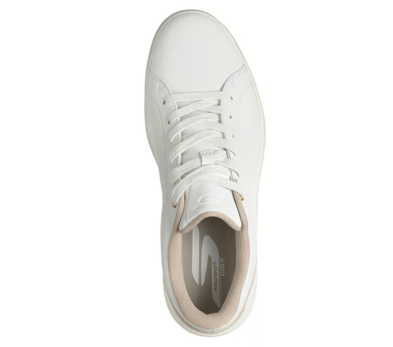 NEW MENS SKECHERS WATERPROOF RELAXED GO GOLF DRIVE 6 White Natural LEATHER Shoes image 4