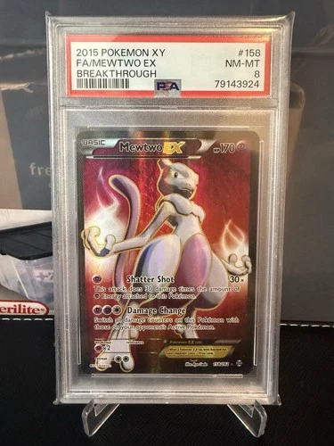 2015 Pokemon XY Breakthrough #158 Full Art/Mewtwo EX Psa 8
