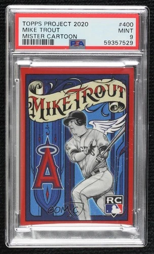 2020 Topps Project 2020 /12452 Mike Trout by Mister Cartoon #400 PSA 9 MINT