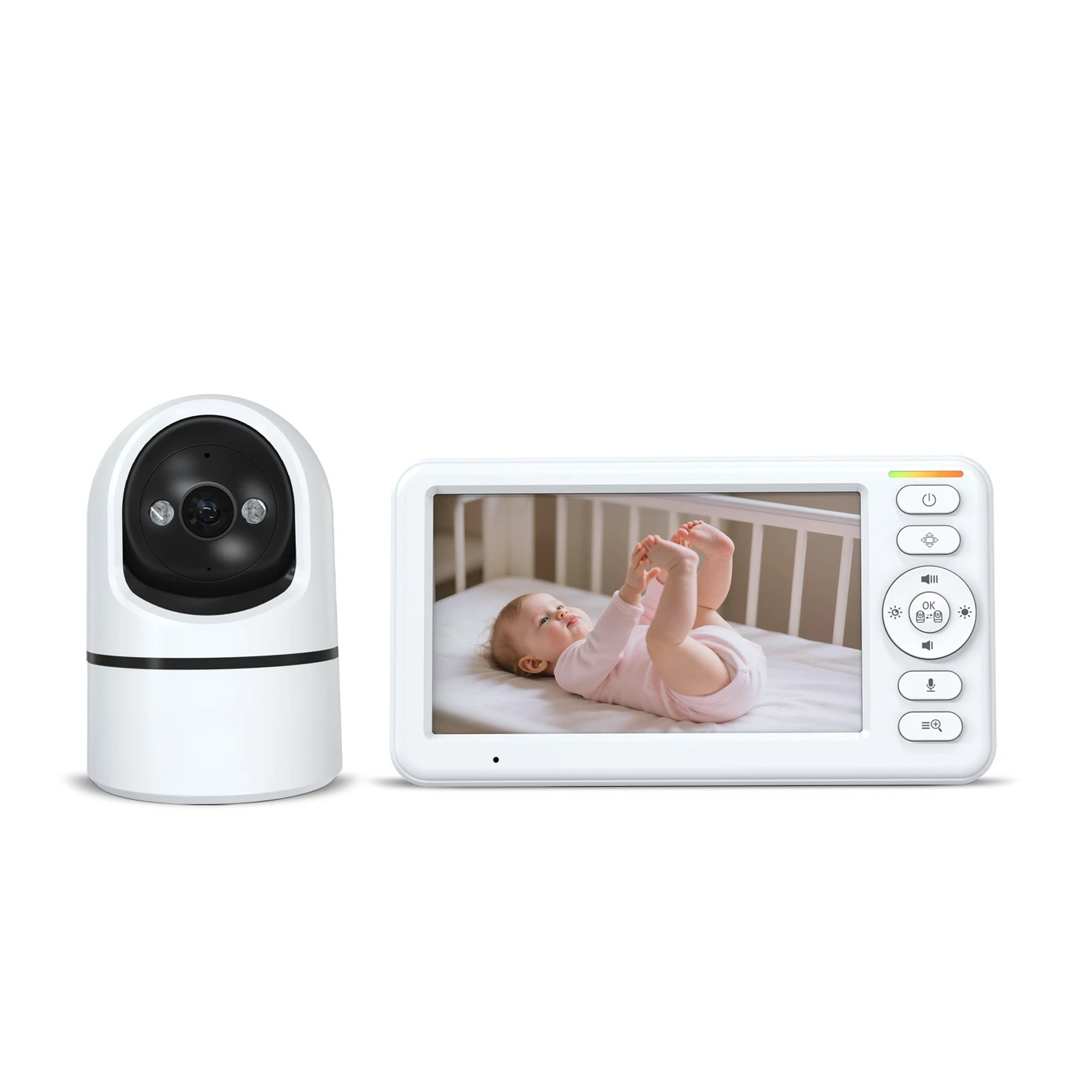 5.5" Smart Baby Monitor 720P Camera APP WiFi Pan Tilt Night Vision 5000mAh