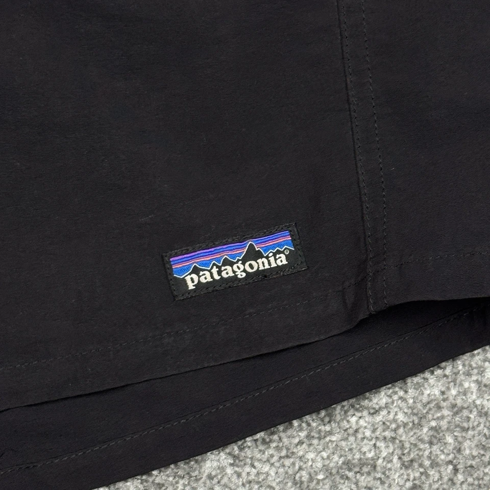 Pantalones Cortos Patagonia Mujer Pequeños Negro Logo Netplus Red de Pesca Reciclado Caminata Correr Foto 3 de 4