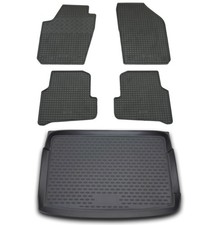 Gummi Kofferraumwanne Fußmatten für VW Polo 6R ab 2009- Set Passform Matten Wann