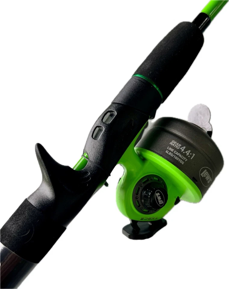 Carrete Spincast LEW’S TXSC2 con línea de prueba verde ZEBCO HOTCAST 4,5 pies 2 piezas varilla 6 lb Foto 3 de 4