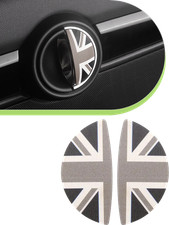 2pcs For Mini Cooper S Accessories Gray Union Jack 3d Car Door Handle Stickers