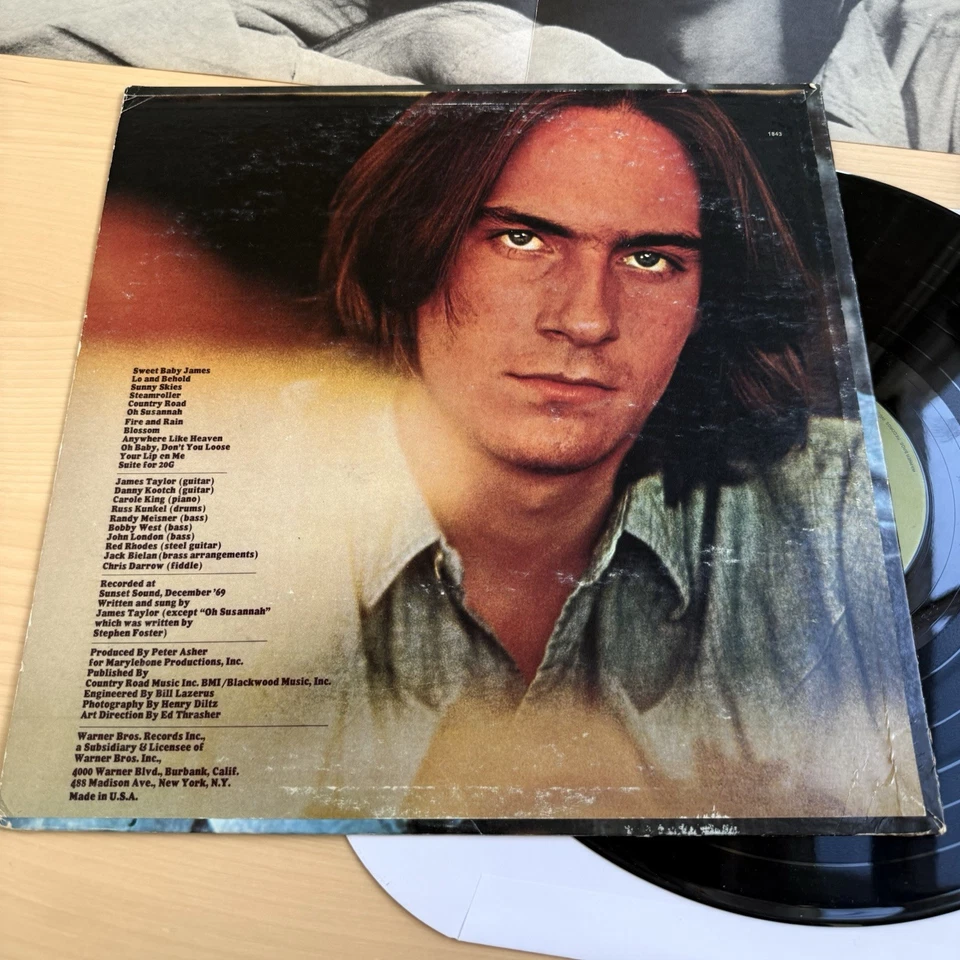 JAMES TAYLOR Sweet Baby James WARNER BROS. WS 1843 First Press Complete POSTER Foto 4 de 4