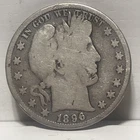 1896 Better Date Barber Silver Half Dollar Free Shipping Good Looking Coin A