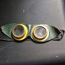 Antique Vintage Steampunk Leather Safety Pilot Motorcycle Glasses