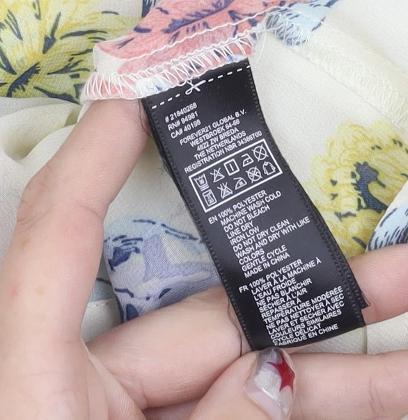 Blusa de gasa sin mangas floral multicolor Forever 21 para mujer talla L Foto 4 de 4