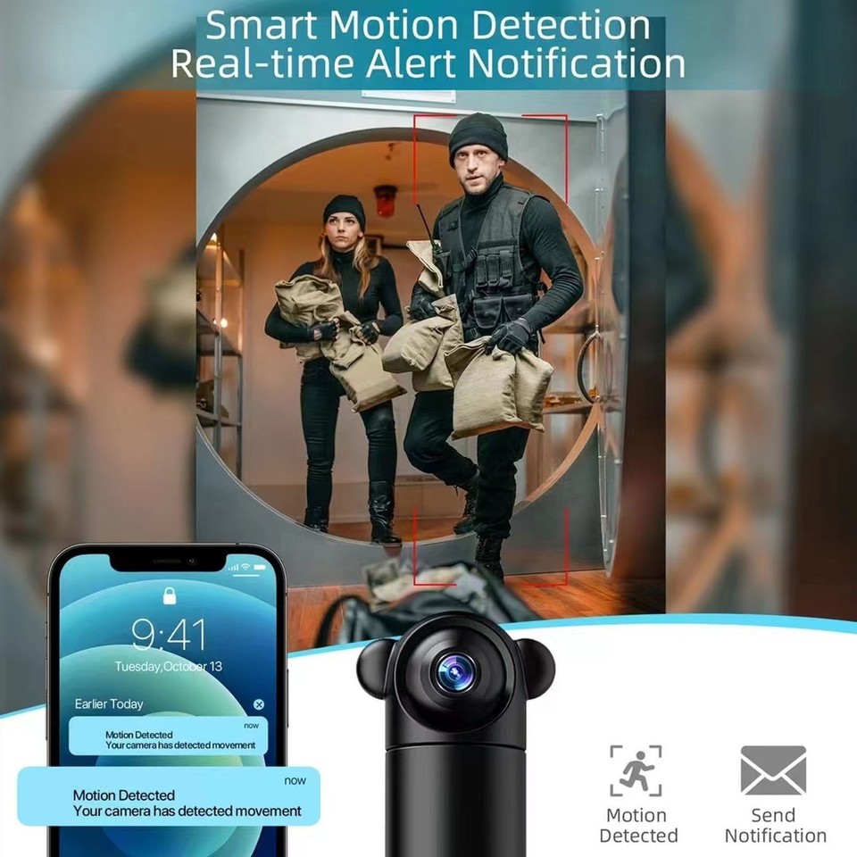 1080P WiFi Security Camera Indoor Outdoor Baby Pet Monitor Night 2-Way ...