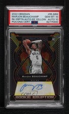 2022 Obsidian Electric Etch Yellow 6/10 MarJon Beauchamp PSA 10 GEM MT Auto 16m4