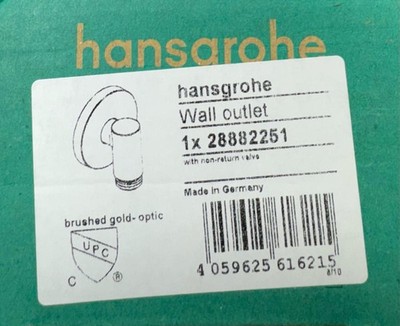 Hansgrohe 28882251 Hansgrohe Wall Outlet S with Check Valve - Round, Gold