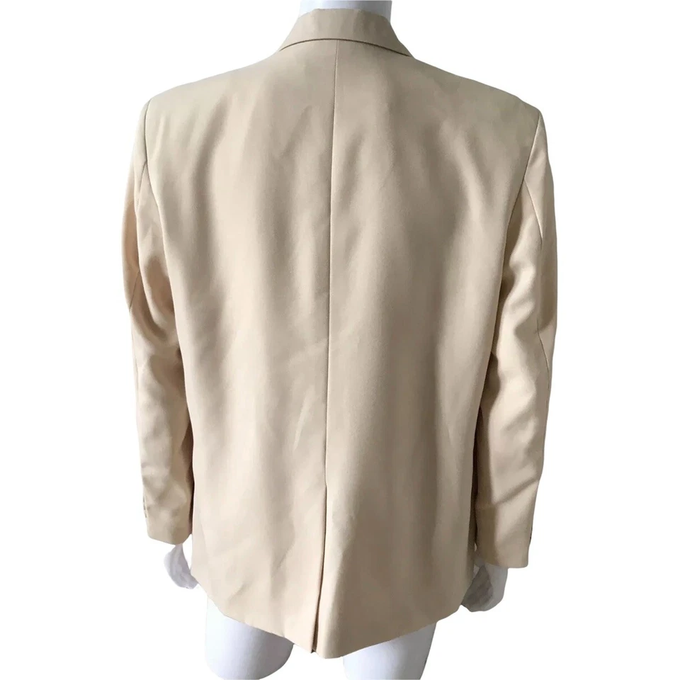 Duke Haband Mens 44S Beige Two Button Blazer Jacket Sport Coat Classic Fit - Image 3 of 4
