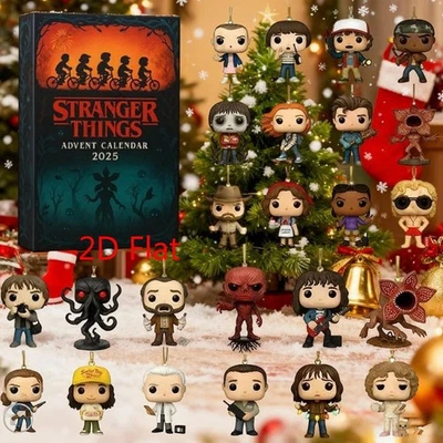Stranger Things 2025 Advent Calendar Acrylic Ornaments Christmas Countdown Box