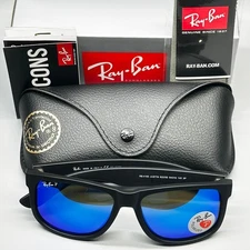 54mm Ray-Ban RB4165 622/55 Justin Black Frame Blue Polarized Sunglasses Lenses