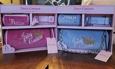 Lot Of 2 - Juicy Couture Handbag Barrel Bag Heritage Purse Sets Pink And Blue