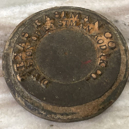Vintage Texas Eastman Brass Survey Marker Kodak Longview Texas Sign