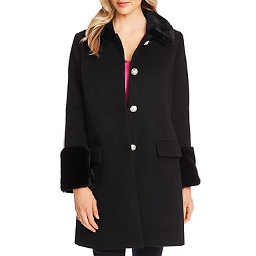 CeCe Faux-Fur Trim Coat -Gray- Size B OR MED - Picture 1 of 3