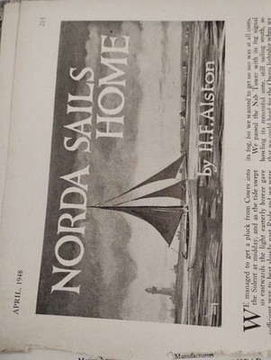 Sk263 Ephemera 1944 Reklame Norda Sails Home H F Alston