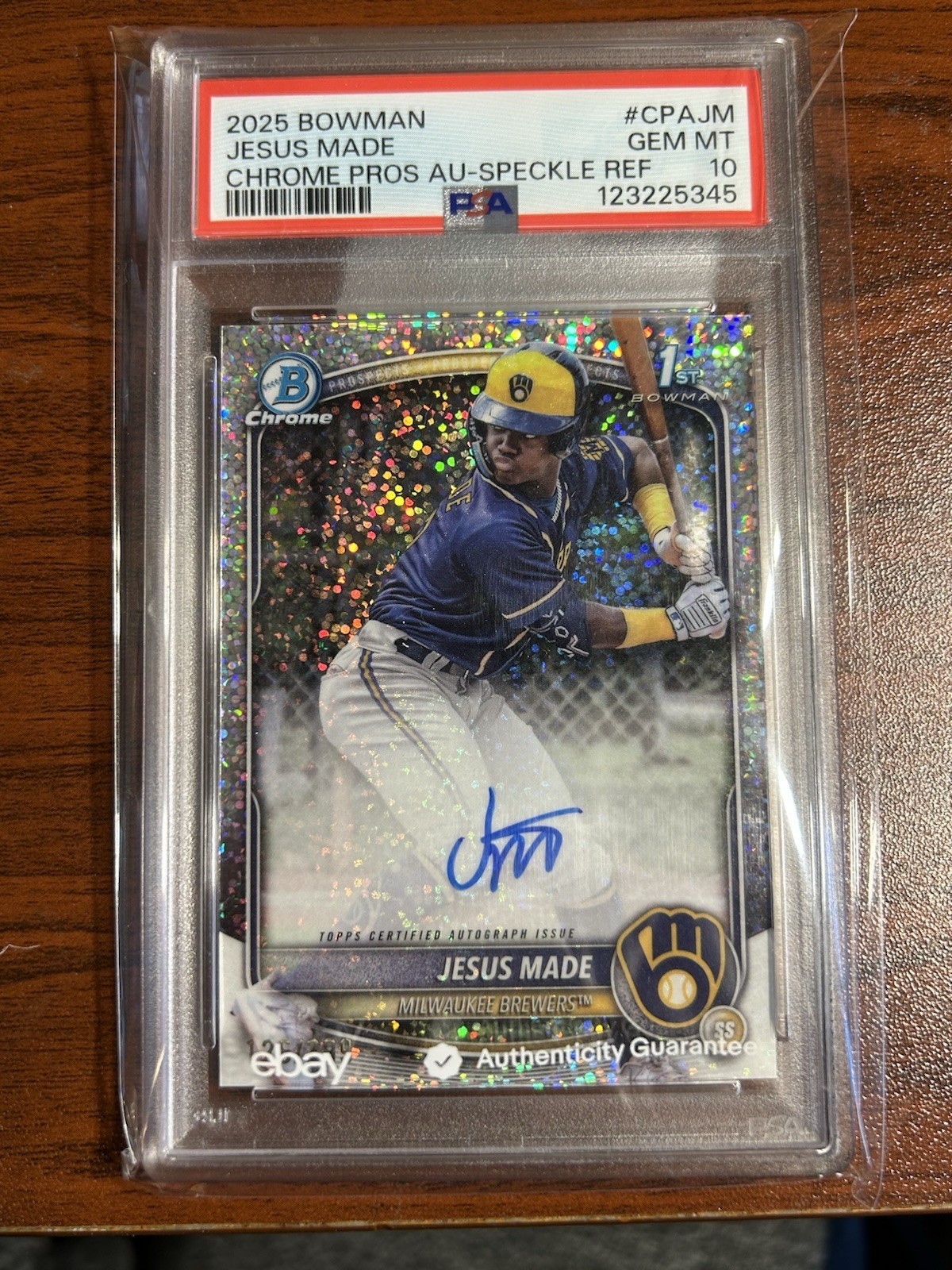 2025 Bowman Chrome Jesus Made Speckle Auto 1st PSA 10 /299