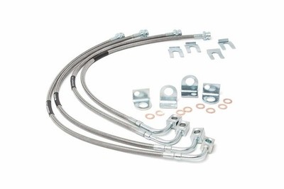 Rough Country F R Stainless Steel Brake Lines 4-6'' Lifts 07-18 for Wrangler JK