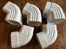 5x Amerimax Traditional 4 in x 4 in x 5.5 in White Vinyl A Gutter Elbow M0727