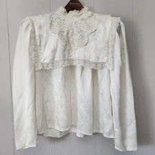Vintage Gunne Sax 1970s Ivory Lace Victorian Prairie Blouse Medium Cottagecore