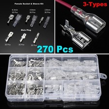 270 Pcs Cord Cap Electrical Connector Assortment Crimp Box Faston-