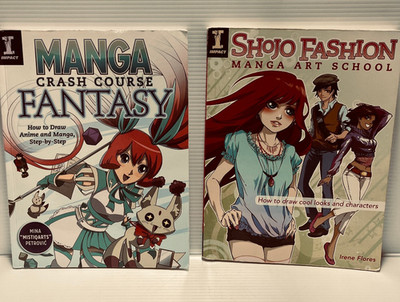 2 Learn How to Draw MANGA Books Directions Art Technique Drawing Adults Teens