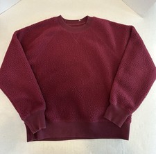 Everlane Renew Ox Blood Burgundy Fleece Sweatshirt Crew Neck Size Large