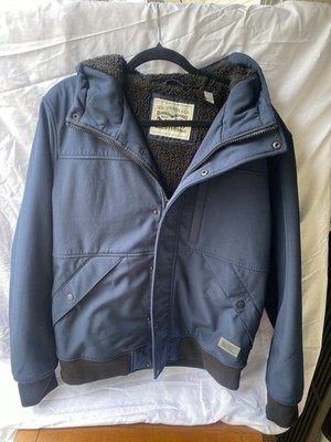 Levi Strauss & Co. Mens Hooded Sherpa Lined Jacket, Navy Blue, Size L