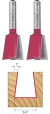 Freud Genuine 3/4" Diameter 7 Degree Dovetail Bit 1/4" Shank 2-Pack, 22-106-2PK
