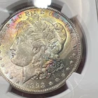 NGC MS-63 BEAUTIFULLY TONED 1898-O MORGAN DOLLAR Rainbow Both Sides