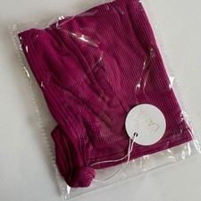 Dolly Lana Magenta Pink Baby Bonnet Ribbed Chin Tie Rayon Spandex NB-6M NEW