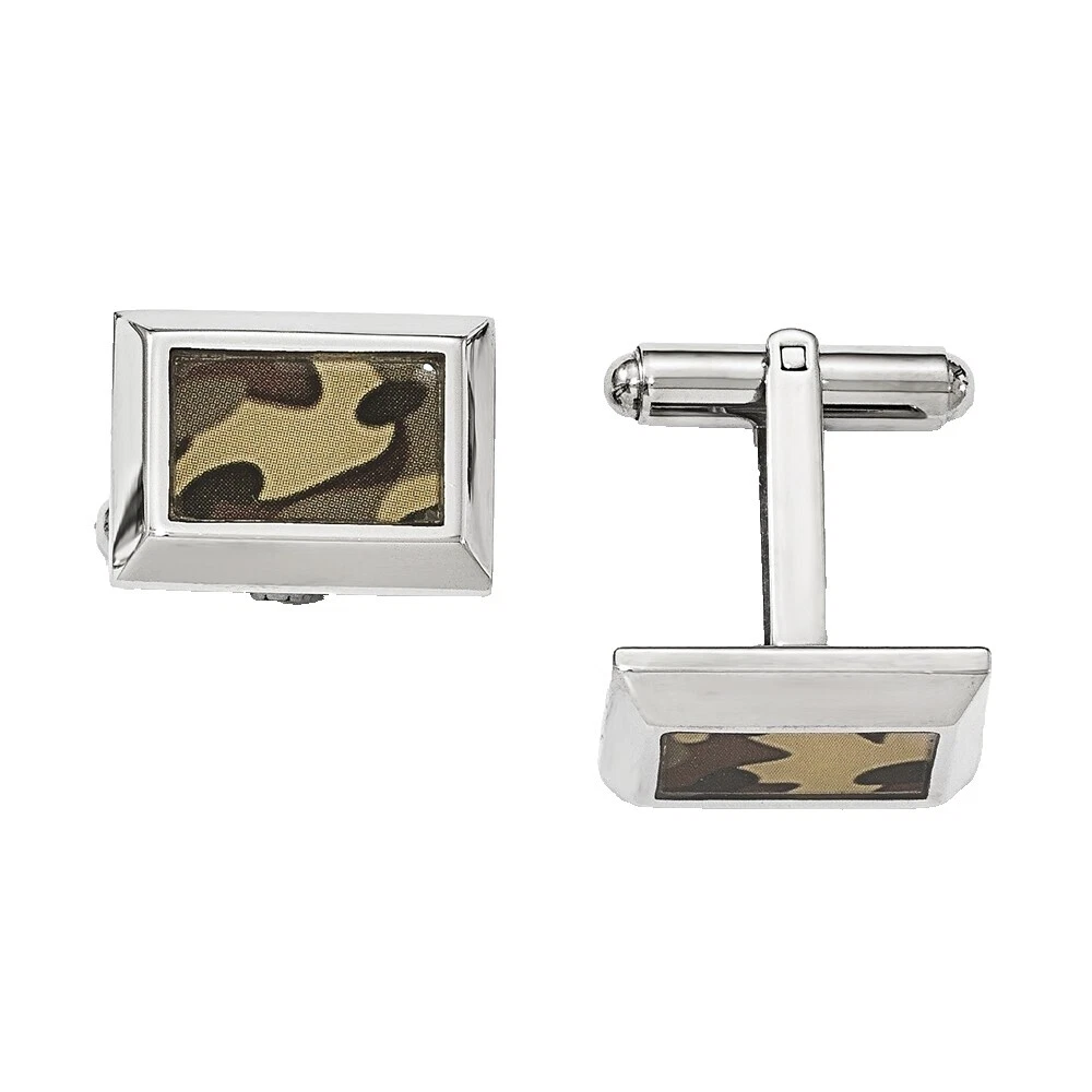 Abotoaduras de Borracha de aço inoxidável sem Pedra para Homens