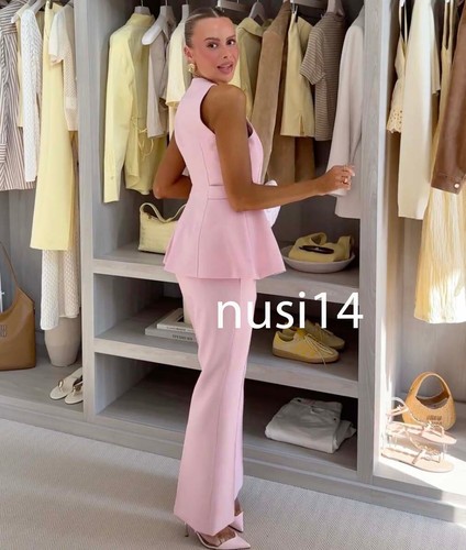 ZARA NUEVO CHALECO MUJER PEPLUM DOBLADILLO ACAMPANADO ROSA XS-XL 3701/597/620 - Imagen 2 de 3