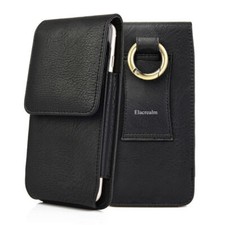 Vertical Leather Pouch Case Cover Large Phone Belt Holster With Card Slots Loops