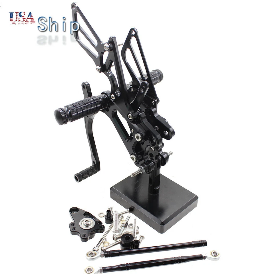 适用于本田 CBR600RR 2003 - 2006 数控可调节脚钉脚凳齿轮组黑色 — 第 2/4 张图片