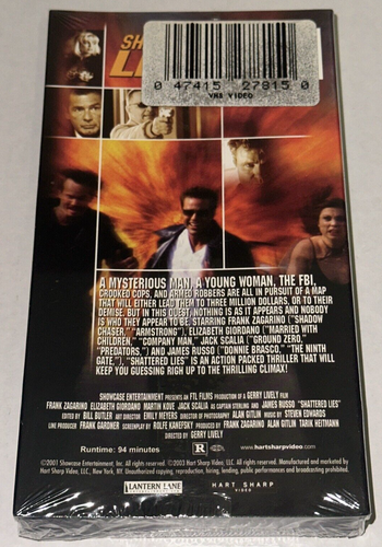 Shattered Lies VHS 2001 Movie Hart Sharp Video Life on the Run Sealed NEW - Picture 3 of 3