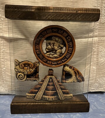 Vintage Chichen Itza Mexico  Souvenir Tabletop Display