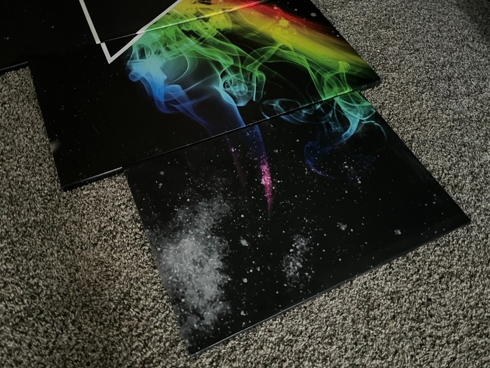 6 FOOT WIDE Pink Floyd The Dark Side of the Moon Triangle Prism Canvas