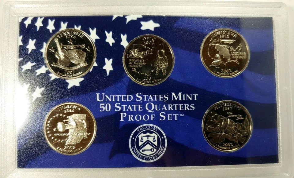 2002-S US Proof State Quarter Mint Set 5 Coins BU CLAD 19uuh0921 - Image 2 of 4