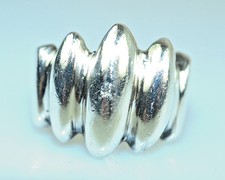 VINTAGE MEXICAN HEAVY 14.2g STERLING SILVER RING WITH DEEP RIDGE DESIGN SIZE 7.5
