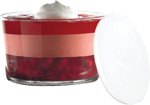 Glass Trifle Bowl with Lid, 104 oz Glass Salad Bowl with Plastic Lid