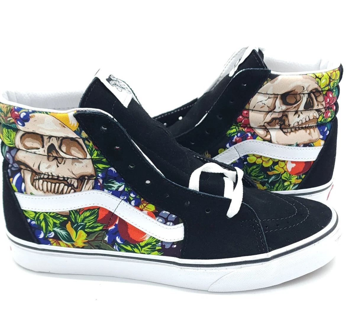 Vans Men\'s Sk8-Hi Fruit Skull Skeleton Black White Striped shoes Sizes NIB Vans Sk8-Hi Fruit Skull Black/White – Baggins Shoes main image 3