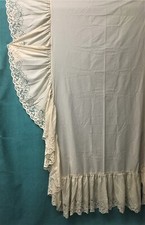 Twin Somerset Rose Lace Bed Ruffle Cotton Blend Ivory Hemmed Split Corners