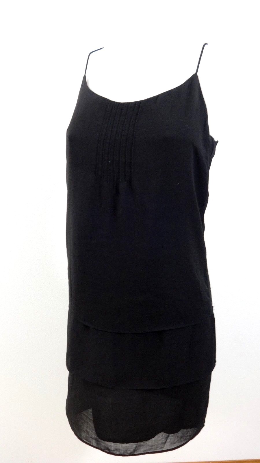 H&M Mujer Negro Capas Vestido Fiesta Gasa Talla 4