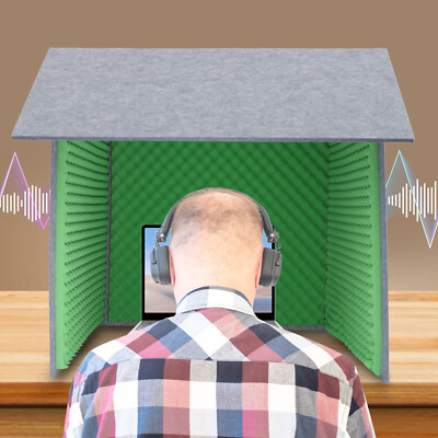 Desktop Soundproof Cover Portable Vocal Recording Booth Sound Absorbing Shield